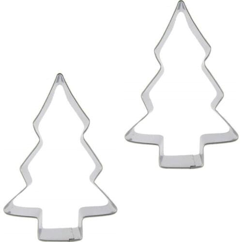 Christmas tree shape 2 piece biscuit cutting molds, baking tools, cake decorating soft candy tools