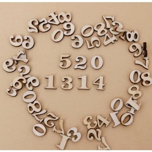 200pcs Mixed A-z Letter Alphabet Natural Wooden Number Decoration Mini Wood Ornaments Scrapbooking Diy Art Crafts