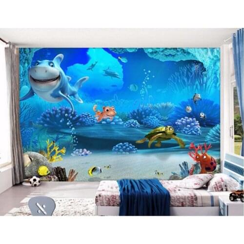 3d wallpaper custom photo mural Shark underwater caves 3d wall murals wallpaper for walls 3 d living room home improvement