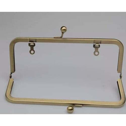 8 x 3 inch Antique Brass Purse Frame with Loops