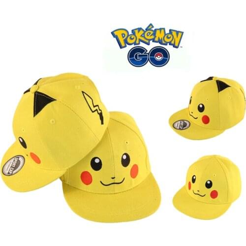 Anime Pokemon Pikachu Baseball Cap Japanese Fashion Cartoon Snapback Children Cartoon Pokemon Hip Hop Game Hats Shipping Free