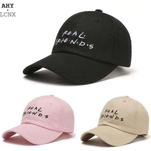 Korean Brand Baseball Cap Men Women Letter embroidery Real Friends Hat Trending Hip Hop Snapback Cap Casual Kanye Tumblr Dad Hat