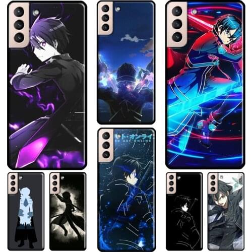 SAO Sword Art Online Kirito Anime Phone Case For Samsung Galaxy S21 S20 Ultra Note 20 Note 10 S8 S9 S10 Plus S20 FE Coque