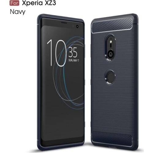 For Sony Xperia XZ3 TPU Case Carbon Fiber Anti-Knock Phone Cover Soft Silicone Shockproof Phone For Sony XZ3 tpu Ultra Thin Case