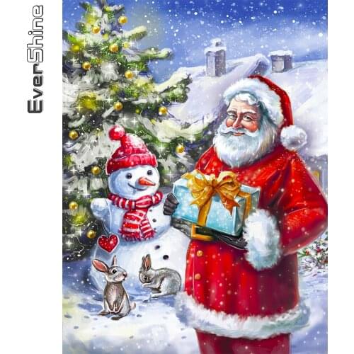 Evershine Diamond Embroidery Santa Claus Rhinestone Art 5D DIY Diamond Painting Cartoon Christmas Decorations