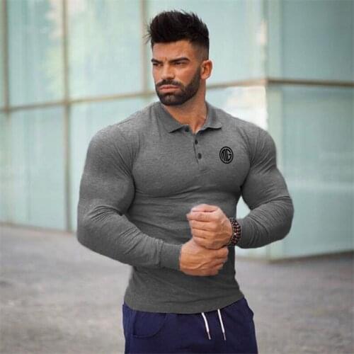 Running Shirt Sports Gym T Shirt Men Long Sleeve Dry Fit T-Shirt Compression Polo Top Male Workout Fitness Training Clothing