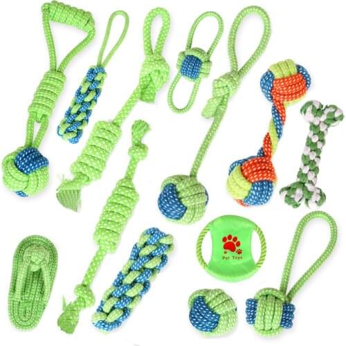 Dog toys pet supplies Bite Resistant Pet Dog Chew for Small big Dogs Cleaning Teeth Puppy Dog Rope Knot Ball Toy Playing Funny