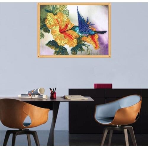 DIY 5D Special Shape Rhinestone Bird Flower Diamond Painting 40 x 30 cm Cusack
