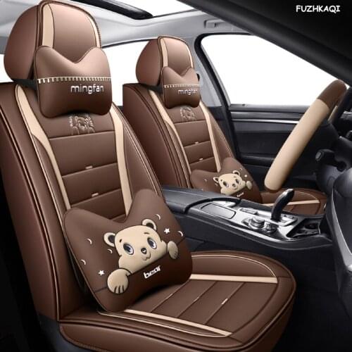 FUZHKAQI Leather car seat covers For Ssangyong Rodius ActYon Rexton Korando automobiles auto accessories car-styling