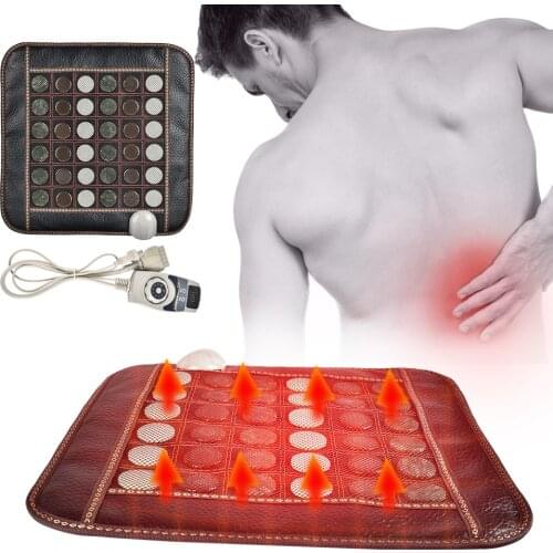 Natural Jade Massage Heating Mat Infrared Tourmaline Stone Seat Pad With Controller Pain Relief Relax Heat therapy Mat full body