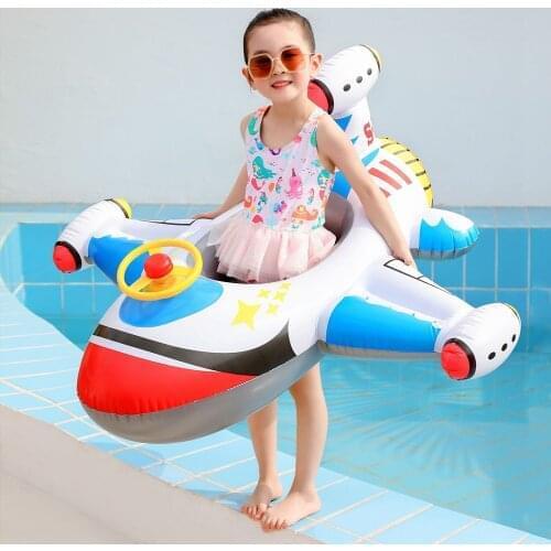 Ariplane Swimming Float Kids Inflatable Pool Swimming Ring Summer Childrens Swimming Circle Inflatable Ring Pool Floats Toys