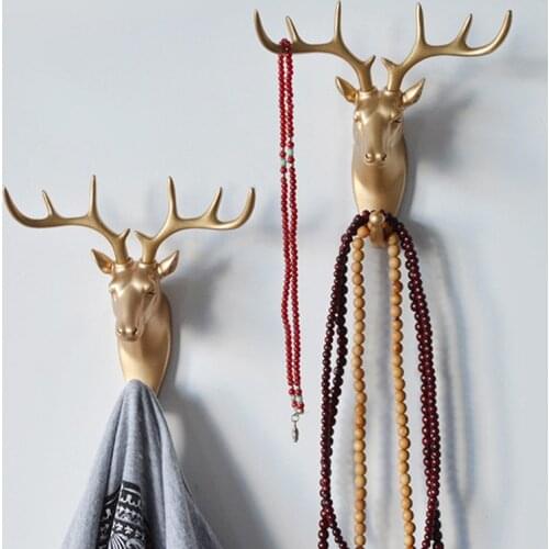 Wall Hanging Hook Deer Antlers Wall Coat Rack For Clothes Self Adhesive Display Racks Key Hanger Wall Storage Horns Hangers