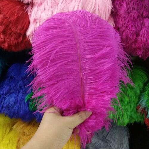 Wholesale 10pcs Beautiful Rose 35-40 cm/14-16 inch Natural Ostrich Feathers For Crafts Plumes Jewelry Making Wedding Decoration