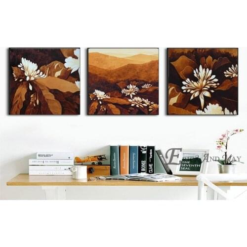 White Flower Chocolate Landscape Canvas Prints Modern Painting Posters Wall Art Pictures For Living Room Decoration No Frame