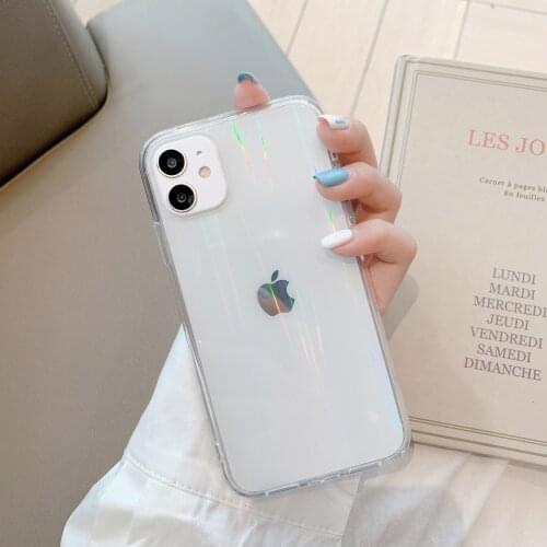 Laser Transparent Soft Phone Case For iPhone 11 Pro Max 12 Mini XS X XR 7 8 Plus SE Silicone Colorful Fundas Shell Back Cover