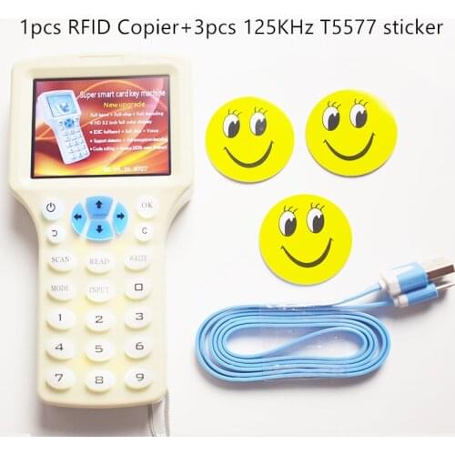 10 English Frequency RFID Copier Duplicator 125KHz Key fob NFC Reader Writer 13.56MHz Encrypted Programmer USB UID Copy Card Tag