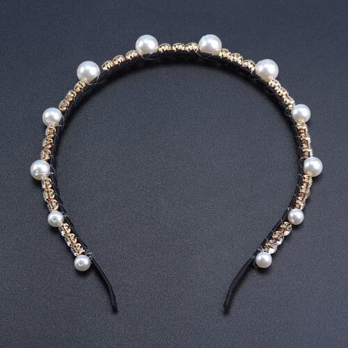 Luxury Baroque Rhinestone Pearl Headband Fashion Hair Accessories Women Multilayer Full Rhinestone Bridal Hairband Hair Hoop New