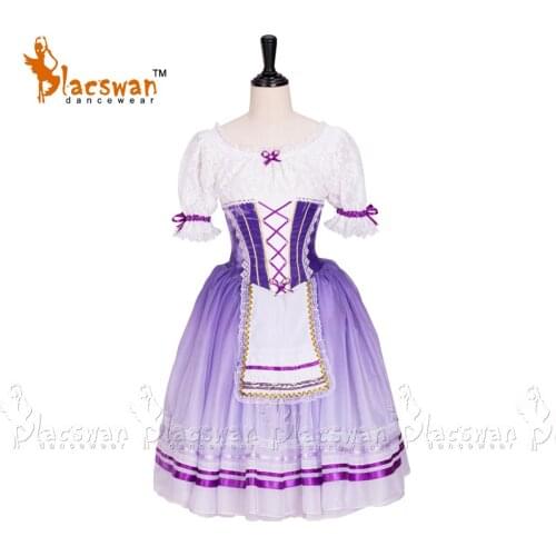 Adult Fading Chiffon Lilac Velvet Cavalry Halt Ballet Tutu Dress Romantic Long Tutu Purple Professional Giselle Costume BT719