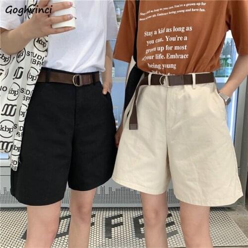 Women Shorts Leisure Cargo High Waist Straight Trousers Half Korean Style All-match Solid Zipper Summer Chic Bottom Fashion Ins