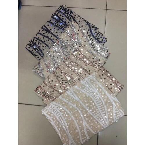 Special Nigerian African tulle mesh lace fabric ZH-119516 with sequins French net lace for party dress