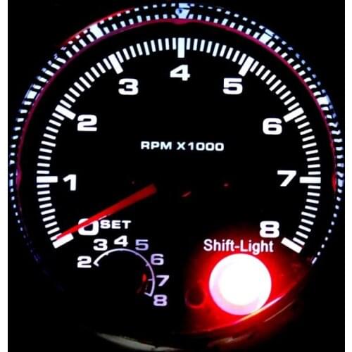 Car 95mm Tachometer Tacho Gauge with Shift Light 0-8000RPM 7 Colors
