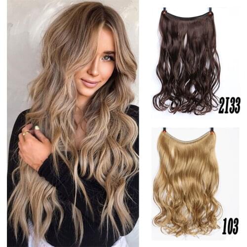 XUANGUANG Fashion wig Curl extension Straight hair extension Wig fish line hair extenssion One piece wig