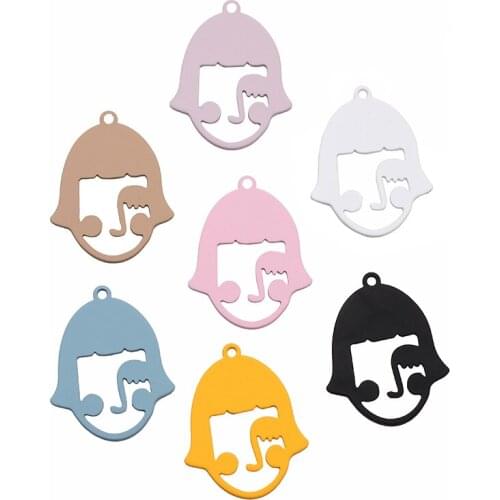 Funny girl single hanging short hair head earrings pendant fashion personality face earrings earrings jewelry accessories