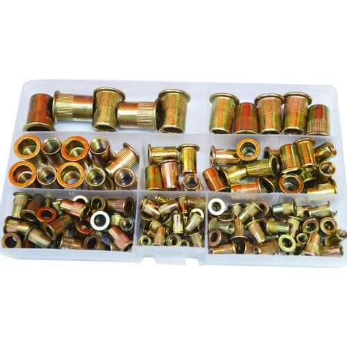 Rivet Nut Metric Threaded Rivnut Nutsert Insert Rivetnuts Carbon Steel Zinc Plated Assortment Kit Set M3 M4 M5 M6 M8 M10 M12