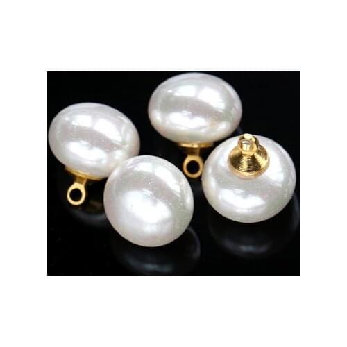 10pcs/lot Size:10-12mm Exquisite Pearl White Button Resin Shank Buttons for Garment Accessories Decoration(SS-2267)