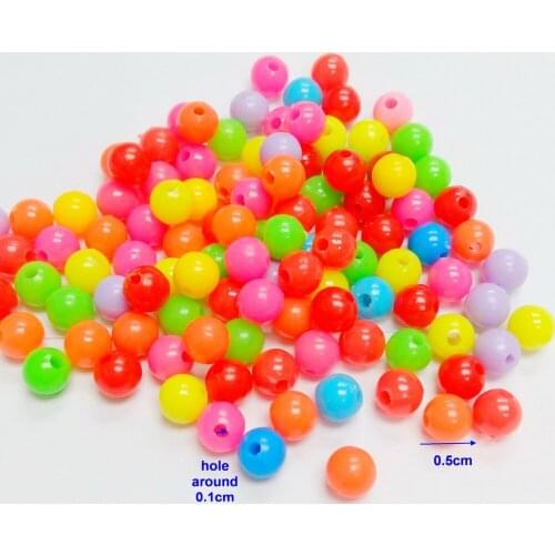 100 PCS C011 bulk Colorful multi color ball Pony round Charms Loose Beads for bracelet necklace girls kids shchool crafts