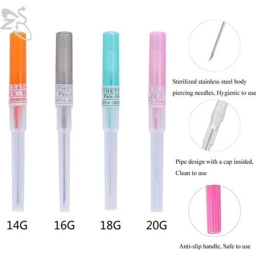 14-20g Body Piercing Tools Navel Belly Ear Helix Cartilage Catheter Cannula Needle Kits Nose Labret Lip Eyebrow Tongue Piercing