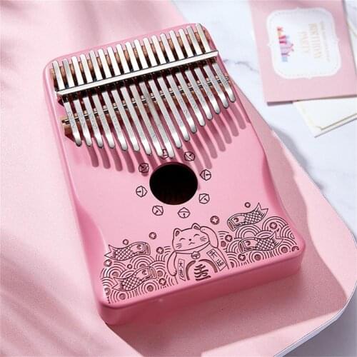 17 Keys Kalimba Mahogany Thumb Piano Pink Kalimba 17-tone Thumb Piano Musical Instrument Accessories