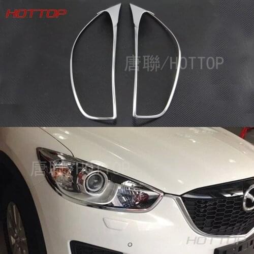 2016 Car Styling 2 Pcs/Set ABS Trim Protection Accessories Headlight Frame Daytime Running Light Cover For Mazda CX-5 2015-2016