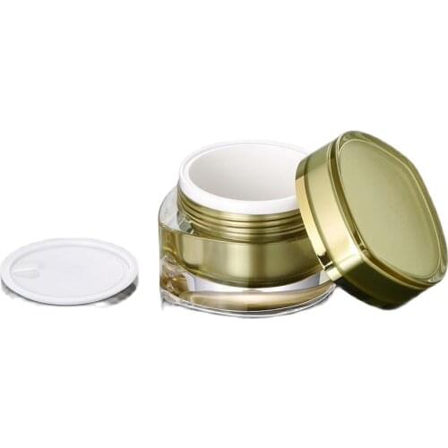30G gold eye square shape cream jar, cosmetic container