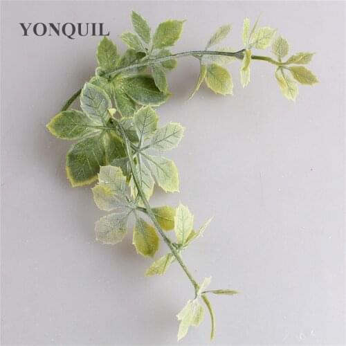50PCS Green Artificial Leaf Flower For Wedding Home Decoration Foliage DIY Floral Accessories Scrapbooking Craft Fake Flower
