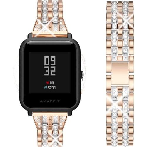 Diamond Band Metal Crystal for Amazfit GTS Bracelet Wristband woman Strap for Huami Amazfit Bip S /GTR 42MM Watch Accessories