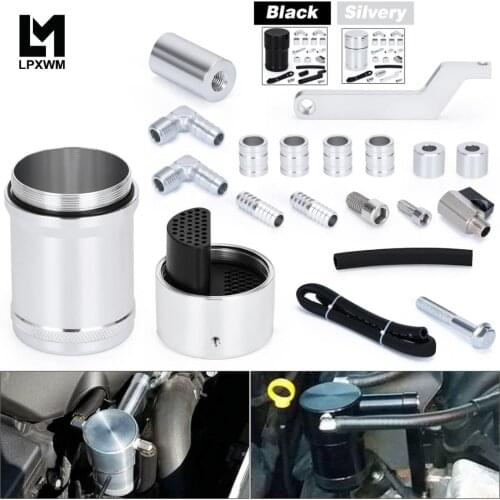 0.18L Aluminum Oil Catch Can Tank With Baffle Plate For Dodge Ram 1500 2500 3500 5.7L 6.4L HEMI 2009-2019 OTK02