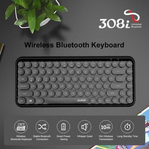 AJAZZ 308I Bluetooth Keyboard Typewriter Round Keycap Dual Mode Wireless Keyboard for Windows/iOS/Android