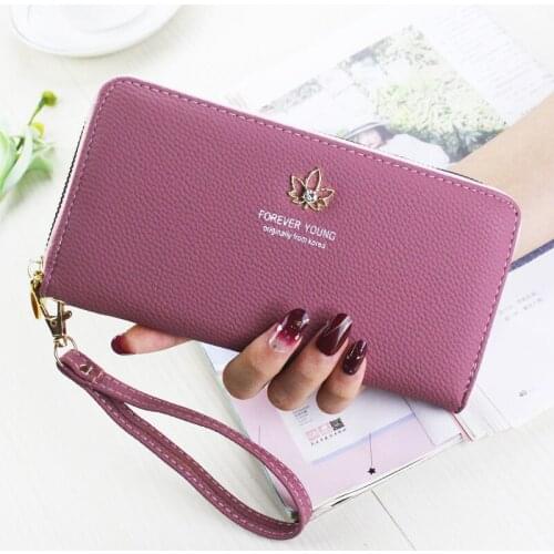 Brand Designer Wristband Wallets Women Many Departments Clutch Wallet Female Long Large Card Holders Coin Purse Ladies Handbag