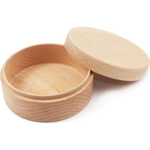 DoreenBeads Wooden Jewelry Gift Boxes Round Natural Wood Color Carrying Cases Packing Displays 4 - 10.7cm , 1 Piece