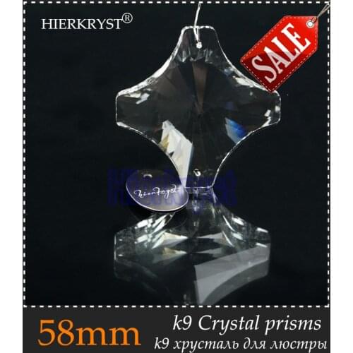 HIERKYST 1 pc K9 Glass Crystal Prisms Pendants Chandeliers Parts Lustres Rainbow Lamp Lighting Hang Drops 58mm 2.28" #1922
