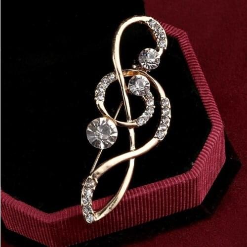 Korean Version Of The Small Fresh Beating Notes Pin Scarf Buckle Coat Accessories Temperament Flower Rhinestone Brooch Pin