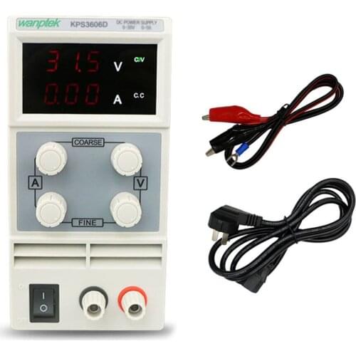 KPS3606D Mini Adjustable Double LED 3 Digits Display DC switch Regulated Power Supply 36V/6A Laboratory power supply