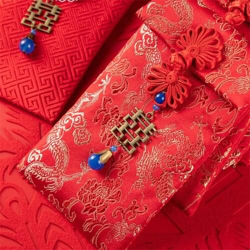 Chinese Knot Embroidery Red Envelope Betrothal Gift Wedding Spring Festival Best Wishes Chinese Wedding New Year Red Packets