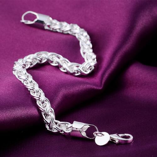 Creative twist circle , chain women men silver color bracelets chain wedding fashion jewelry Christmas gifts