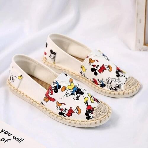 Disney summer new girl small cloth shoes boys girls lazy woven shoes childrencasual shoes Mickey Mouse womens shoes