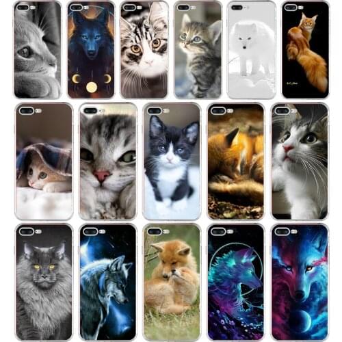 253H cat wolf animal Soft TPU Silicone Cover Case For Apple iPhone 6 6s 7 8 plus Case
