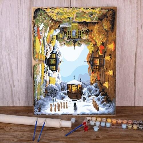 Landscape Painting By Numbers Complete Kit Oil Paints 50*70 Oil Painting Decorative Paintings For Children Handiwork