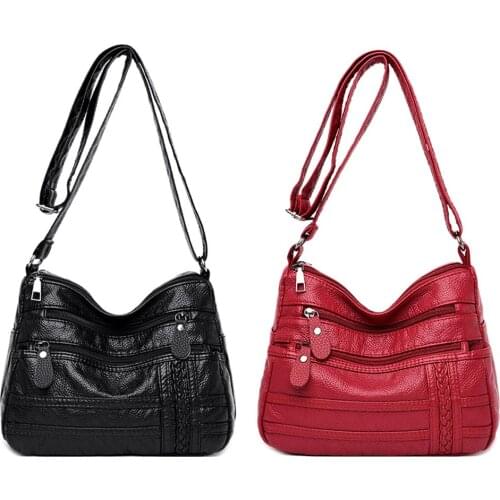 New Fashion Handbags Delicate Texture Women PU Leather Shoulder Crossbody Bag Fashion Solid Color Messenger Handbag