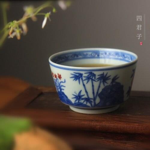 One cup youligong jingdezhen blue and white after all pure hand draw archaize ceramic collection kung fu tea set